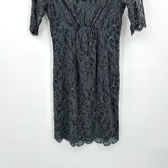 SERAPHINE LUXE maternity dress lace formal special occasion holiday gray 10 - Picture 5 of 8